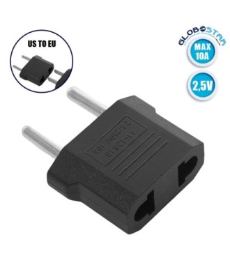 GLOBOSTAR® PLUGGO 78957 CE Αντάπτορας-Μετατροπέας από Αμερικάνικη Πρίζα σε Ευρωπαϊκή AC 220-240V IP20 - Μ3.5 x Π1.4 x Υ4.2cm